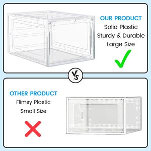 OEM High Quality PET Transparent Foldable Stackable Modern Multifunction <b>Shoe</b> <b>Storage</b> Box for Kitchen Bathroom Food <b>Storage</b> - Product Image 5