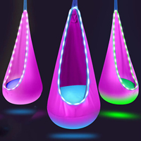 Vente en gros en usine balançoire pour enfants siège hamac en nylon balançoire avec lumière LED et coussin gonflable pour l'extérieur