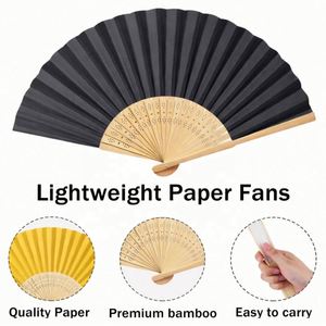 Custom Logo Portable Paper Folding Hand Fan Natural Wooden Handle Spanish Style for <b>Summer</b> Events - Product Image 5