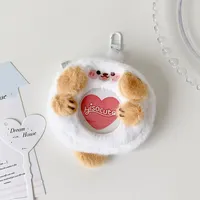 Étui porte-badge en peluche lapin de dessin animé mignon, pochette pour écouteurs, porte-clés, pendentif, protection pour épingles de sac Ita, style Kawaii, pour étudiants