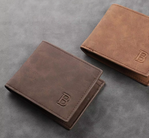 Cartera de Cuero PU Retro de Estilo Nuevo, Monedero de Color Sólido, Cartera Multifuncional con Múltiples Ranuras para Tarjetas para Hombre - Product Image 1