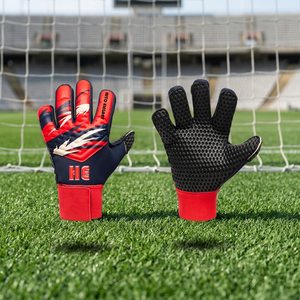 Gants de football en cuir confortables avec paume en silicone collante au design personnalisé gants de gardien de but durables vente en gros - Product Image 4