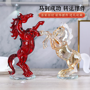 Ornement de cheval en verre cristal Darz, couleur rouge, design gravé, décoration d'intérieur, cadeau de bureau - Product Image 5