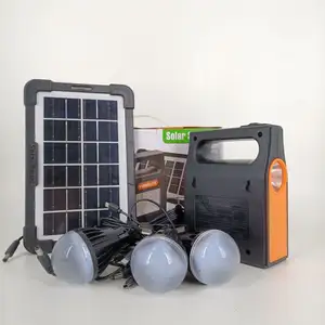 Lámparas LED DE EMERGENCIA Kits completos de panel solar Cargador USB Hogar Mini Sistema de iluminación solar multifunción con panel solar