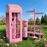 Grande cabine photo décorative en fer, anti-corrosion, résistante aux intempéries, pour événements mobiles, autoportante, pour mariages et fêtes