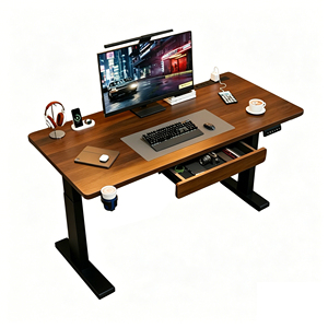 Bureau <span class=keywords><strong>de</strong></span> télétravail électrique avec USB, <span class=keywords><strong>réglable</strong></span> en hauteur, assis-debout, vente en gros d'usine, prix bas, pieds en bois massif et métal - Product Image 2