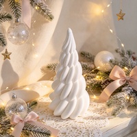 Figurine d'arbre de Noël en céramique imprimée en 3D, feuilles superposées, pétales blancs mats, décoration de table pour les fêtes, simplicité moderne, TaiRuiEr