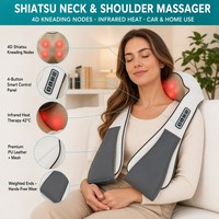 Offre Spéciale : Masseur de Cou Shiatsu à Sensation de Toucher Réel, Thérapie Chauffante, Pétrissage 6D, Contrôle de la Fréquence des Impulsions, Appareil de Massage pour Douleurs Musculaires