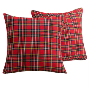 Manufacturer Well Made New Christmas <b>Red</b> Plaid Pillow Covers Decorative Holiday <b>Throw</b> Pillow Covers - Product Image 1
