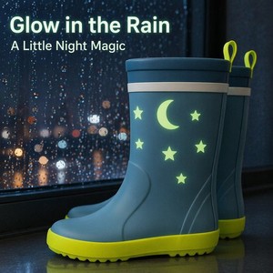 Bottes Wellington unisexes pour <span class=keywords><strong>enfants</strong></span>, imperméables, antidérapantes, semelle intermédiaire en EVA respirante, bottes de pluie en caoutchouc pour <span class=keywords><strong>enfants</strong></span> - Product Image 5