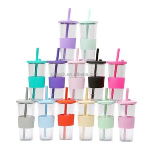 Custom Logo Reusable 16 oz 90mm Diameter Food Grade PP Double Wall Hard Coffee <b>Plastic</b> Portable Outdoor <b>Cups</b> - Product Image 1