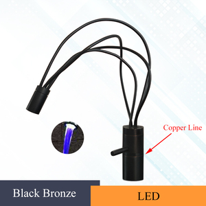 <span class=keywords><strong>Grifos</strong></span> de lavabo con forma de pájaro alto, montado en cubierta de bronce negro, cascada, para Baño - Product Image 6