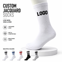 Chaussettes Jacquard Personnalisées à Lettre Unique S, Col Côtelé, Anti-Humidité, Coton, Talon et Bout Renforcés, Hommes et Femmes