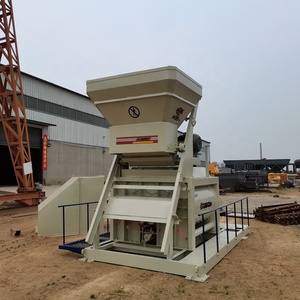 Neuer stationärer Doppelwellen-Zement mischer beton mit Riemen übertragungs betonmischer mit Zement behälter - Product Image 4