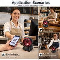 Escáner de Código de Barras de Escritorio YUANAIDC, Lector de Códigos QR 1D 2D, USB con Cable, Escaneo Automático para Caja Registradora de Supermercado