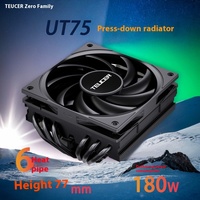 Radiateur CPU à caloduc UT75-6, refroidissement par air 1700, boîtier d'ordinateur silencieux X99 2011 pour AMD I5i7, matériau PC en cuivre, ventilateurs à billes