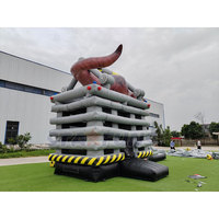 Château Gonflable Dinosaure avec Toboggan Combiné pour Enfants, Château Gonflable Tyrannosaure avec Toboggan pour Usage Commercial