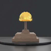 Casque de sécurité en gros personnalisé trophée casquette sur support en bois cadeaux en métal personnalisés technique de coulée