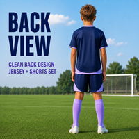 Ensemble Maillot et Short de Football Personnalisé pour Jeunes, Col en V, Séchage Rapide, pour Matchs de Football Enfants et Entraînements d'Équipe en Extérieur