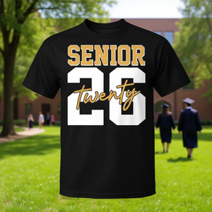 T-shirt pour femme de la promotion 2026, col rond, manches courtes, sérigraphié, design rétro, classe de 2026 - Product Image 3