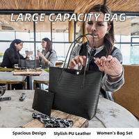 Sac à main en cuir PU pour femme, grande capacité, portable, tendance, fermeture ouverte, doublure en polyester, bandoulière pour usage quotidien et voyage