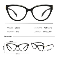 En stock, tendance de la mode, nouveau style, lunettes optiques en acétate, montures de lunettes durables à monture intégrale, livraison rapide pour un usage quotidien