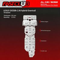 Plaque de protection moteur en alliage d'aluminium 5/8 mm pour Lexus GX550h -2.4T hybride Overtrail, couleur aluminium naturel, trou d'origine