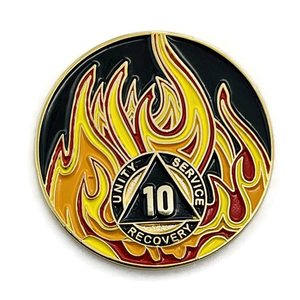 Mẫu miễn phí tùy chỉnh tất cả các năm tỉnh táo đồng xu người nghiện rượu Vô Danh kim loại sobriety phục hồi đồng xu AA huy chương chip - Product Image 3