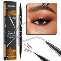 Crayon pour les yeux noir à double embout à quatre pointes, crayon pour les sourcils imperméable, microblading, crayon pour les sourcils longue durée, marque privée