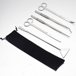 Set di Attrezzi per Acquario, Fornitura Transfrontaliera, Pinzette, Forbici in Acciaio Inox, Set da Cinque Pezzi Nero per Paesaggistica in Acquario e Terrario - Product Image 2