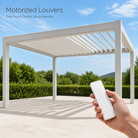 Pergola automatique pour piscine, terrasse, jardin, espace extérieur, toit à lamelles en aluminium, imperméable, motorisée, pavillon électrique
