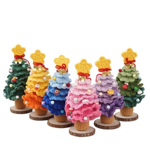 Cross-border <b>Christmas</b> Finished Wool Flowers Potted Plant Ornaments, Gifts, Crocheted Handmade Knitted <b>Christmas</b> Tree Ornaments, - Product Image 5