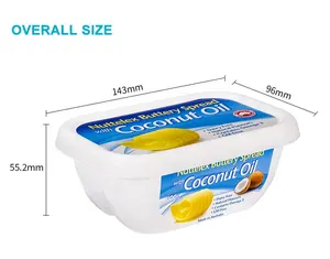 IML PP contenitore per burro in plastica spalmato imballo stampato tazza per margarina contenitore da 16 once con coperchio