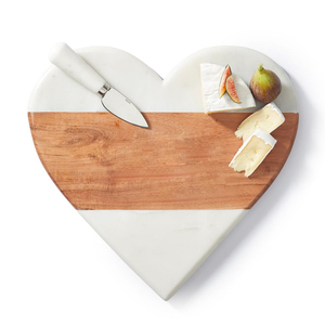 Tagliere a forma di cuore di grandi dimensioni <span class=keywords><strong>in</strong></span> <span class=keywords><strong>marmo</strong></span> e legno di Acacia pane bordo formaggio che serve tagliere salumi per formaggio - Product Image 1
