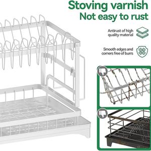 Stendino bianco per piatti per cucina a un solo livello multiuso scolapiatti Organizer per uso domestico - Product Image 5