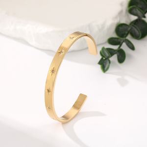 กำไลข้อมือสแตนเลสชุบทอง 18K ขายส่งสำหรับผู้หญิง เครื่องประดับแฟชั่นคุณภาพสูง - Product Image 1