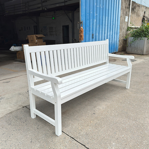 <span class=keywords><strong>Panca</strong></span> Urbana Moderna <span class=keywords><strong>Bianca</strong></span> in <span class=keywords><strong>Legno</strong></span> per Giardino, Arredo Esterno con Schienale e Braccioli per Giardino e Patio - Product Image 6