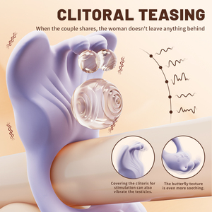 <span class=keywords><strong>Anneau</strong></span> vibrant pour couples avec contrôle par application, double moteur, <span class=keywords><strong>anneau</strong></span> pénien avec support testiculaire, expédition discrète et privée - Product Image 6