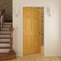Porte en chêne pour chambre à coucher à bas prix Porte intérieure moderne en bois massif Portes intérieures personnalisées en placage de chêne