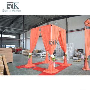 RK Elegant Aluminum Pipe Drape Wedding Decora with Chiffon Drape & Floral Accents Detachable - Product Image 3