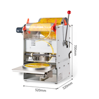 Machine à sceller manuelle pour bol en plastique Machine à sceller manuel pour bol en papier Emballeur de boîtes de nourriture à emporter pour rouleau Machine d'emballage de film pour soupe de nouilles
