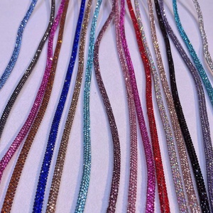 Yantuo accessoires de vêtement 7 rangées de luxe cristal <span class=keywords><strong>diamant</strong></span> strass <span class=keywords><strong>cordon</strong></span> pour sweats à capuche cristal strass corde Tube - Product Image 2