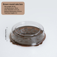 Boîtes en plastique pour cheesecake de 8 pouces, design personnalisé, durables, avec couvercles transparents épais, base dorée, pour desserts, biscuits, emballages de collations