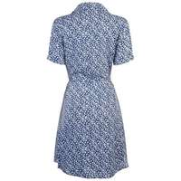 Robe midi élégante pour femme, coupe trapèze, à manches courtes, imprimé floral, style vintage, anti-plis, écologique, idéale pour l'été et les occasions formelles