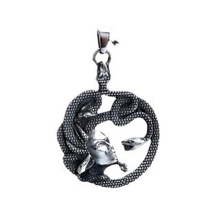 Liontin ular baja tahan karat liontin antik Medusa Yunani kuno untuk pria wanita - Product Image 4