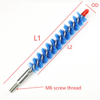 Brosse industrielle de polissage et de meulage en tube, à poils en nylon, manche en acier, diamètre 16 mm, pour le débavurage de métaux DIY, OEM