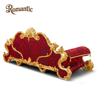 Ensemble de canapés carrés royaux classiques européens, sur mesure, en bois massif sculpté à la main, élégant, en tissu de velours rouge, long canapé pour la maison, luxe