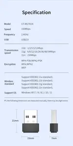 Prix bas Comfast wi fi dongle usb wifi USB 2.0 carte réseau WI-FI 802.11n 150M usb wifi adaptateur pour pc