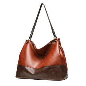 Fashion <b>Patchwork</b> Women's PU Leather Zipper Tote <b>Bags</b> Vintage for <b>Bag</b> Unique Polyester Lining Wanita - Product Image 2