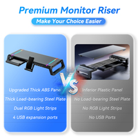 Support d'écran d'ordinateur pliable réglable en hauteur avec 4 ports USB en stock